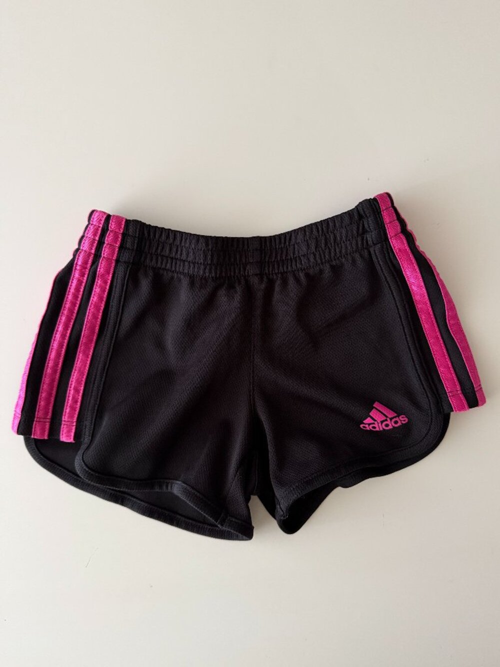 Black and Pink Adidas 3-Stripes Sports Shorts